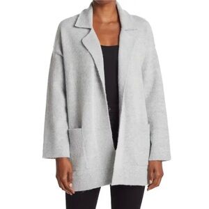 Thread & Supply Gray Open-Front Bouclé Cardigan
